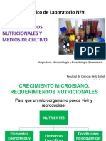 Diapositivas TP N°9 Medios de Cultivo - Requerimientos Nutricionales - Enfermeria 2017