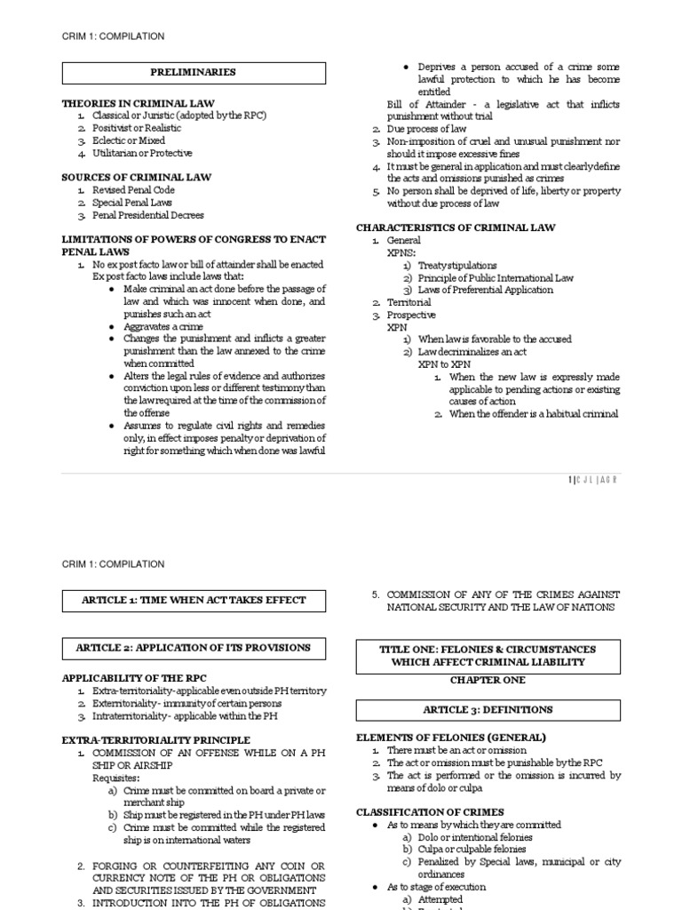 Overview of Criminal Law Principles | PDF | Felony | Crime & Violence