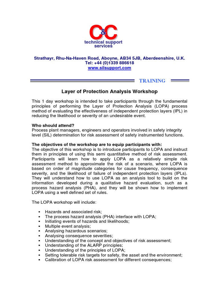 Layer of Protection Analysis Workshop | PDF | Risk Assessment | Risk