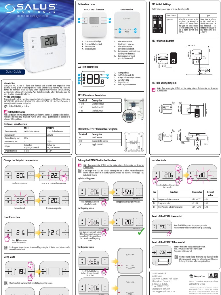 Thermostat Installation Guide | PDF | Thermostat | Electrical Equipment