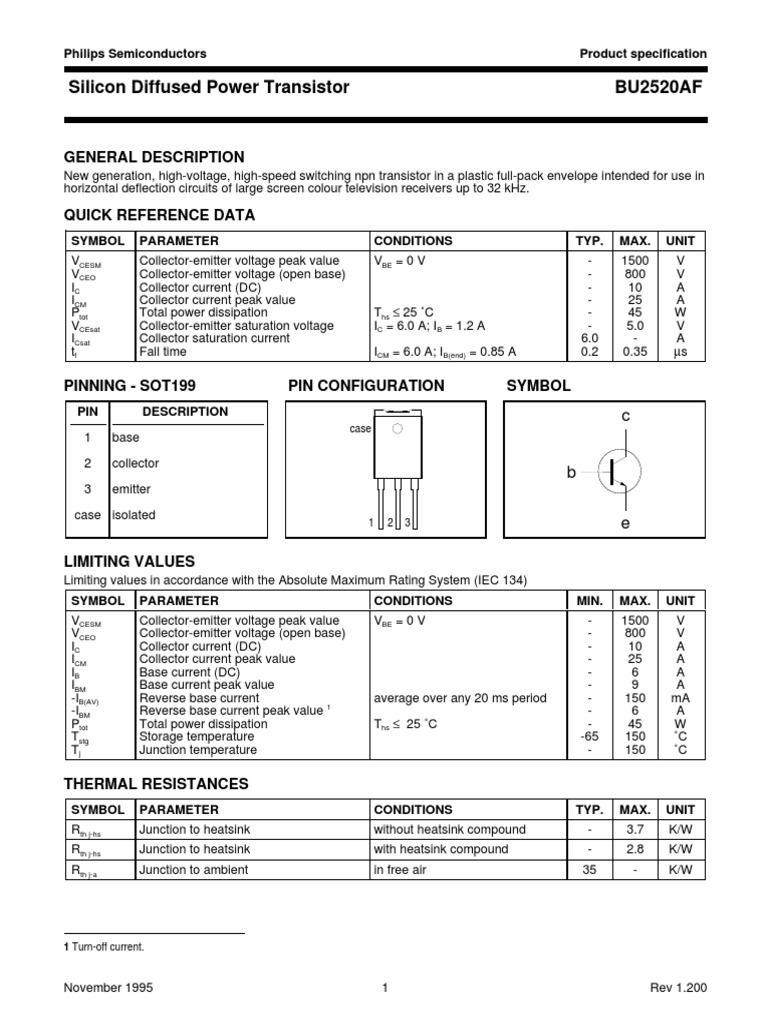 BU2520AF | PDF | Bipolar Junction Transistor | Transistor