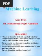 Machine Learning: Asst. Prof. Dr. Mohammed Najm Abdullah