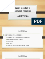 TL General Meeting Agenda