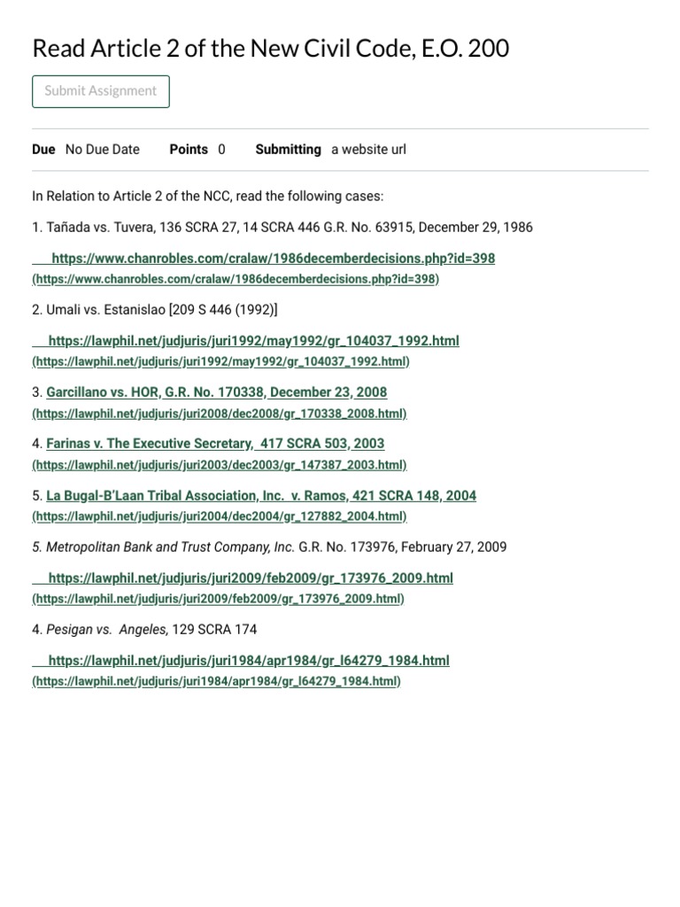 Law Students: Key Case Readings | PDF