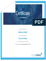 Certificate of Completion for Proposal Writing Training