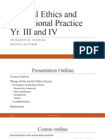 Medical Ethics and Professional Practice - Yr III and IV