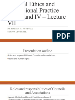 Medical Ethics and Professional Practice Yr - Lecture VII