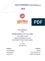 Sunshine Software's Pvt. LTD., Jaipur: A Practical Training Report Taken at