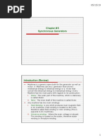 Chapter # 5 Synchronous Generators: I. II. I