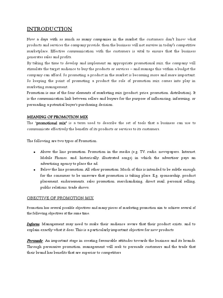 Understanding Promotion Mix in Marketing | PDF | Advertising ...