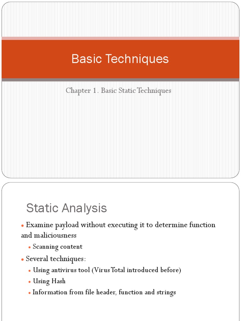 Static Analysis Techniques for Malware | PDF | Antivirus Software
