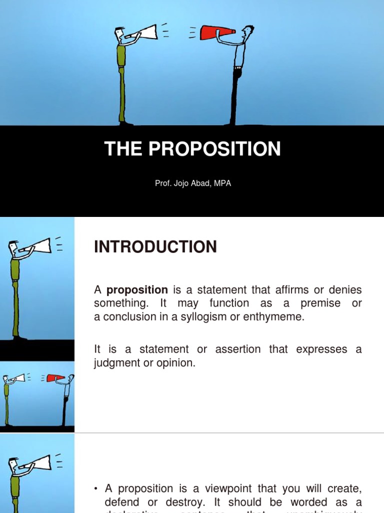 Understanding Propositions by Jojo Abad | PDF | Proposition | Truth