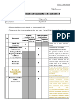 List of Application Documents To Be Submitted