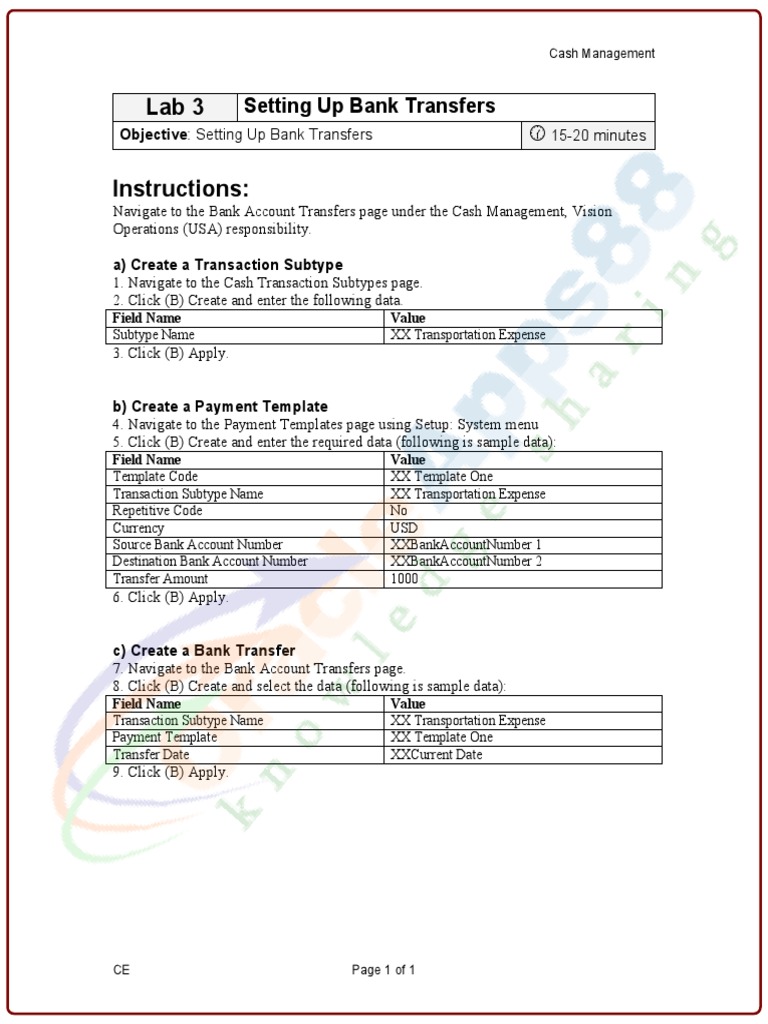 Setting Up Bank Transfers Guide | PDF | Finance & Money Management