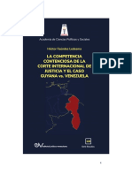 La Competencia Contenciosa de La CIJ y El Caso de Guyana vs. Venezuela