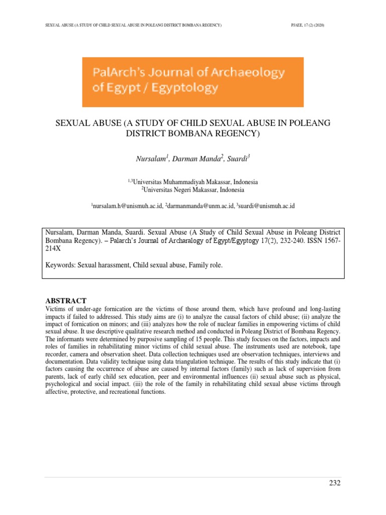 Child Sexual Abuse Study in Bombana | PDF | Psychological Trauma ...