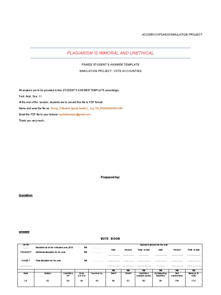 Vote Book Format Instructions | PDF | Financial Services | Business
