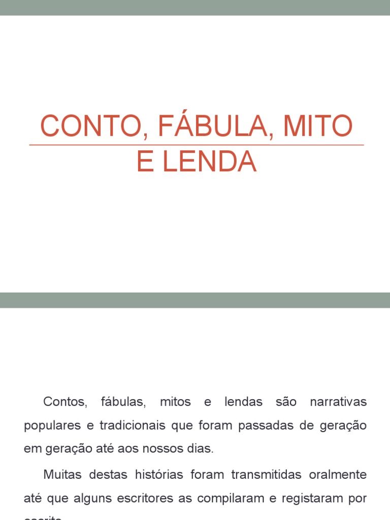 Diferenças entre Conto, Fábula e Lenda | PDF | Clássicos