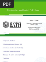 How To Write A Good (Maths) Ph.D. Thesis