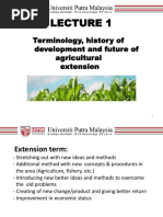 Terminology, History of Development and Future of Agricultural Extension