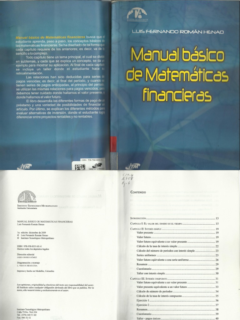 Manual Básico de Matemáticas Financieras PDF | PDF