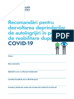 Recomandări Pentru Dezvoltarea Deprinderilor de Autoîngrijire În Perioada de Reabilitare După COVID 19