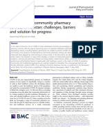 COVID-19 and Community Pharmacy Services in Pakistan: Challenges, Barriers and Solution For Progress