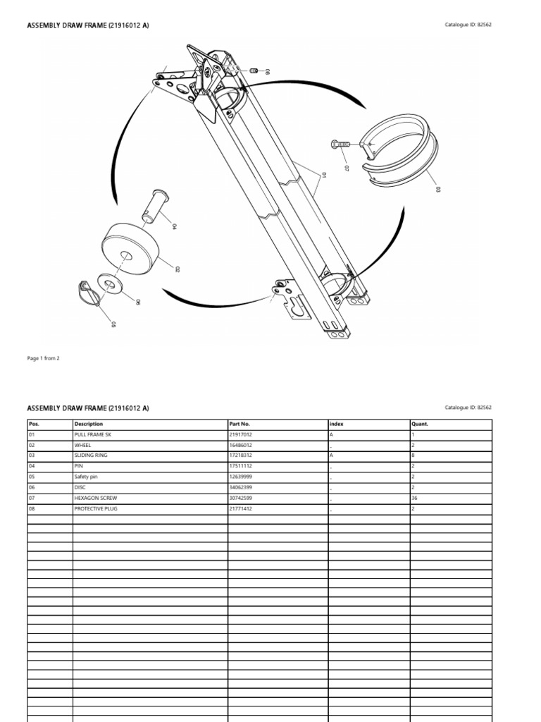 Assembly Draw Frame Parts List | PDF