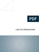 Dental List of Specialties Registration Standard