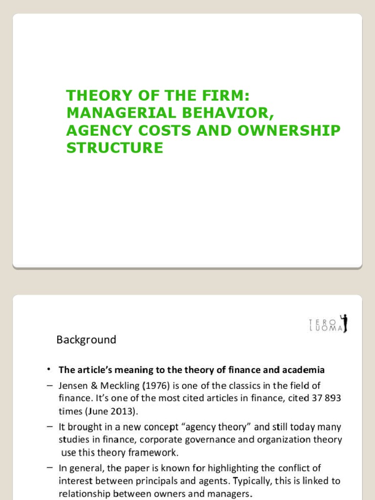 Theory of the Firm: Managerial Behavior | PDF