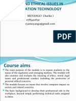 Legal and Ethical Issues in Information Technology: Lecturer: Muyango Charles) Contacts: 0785412630