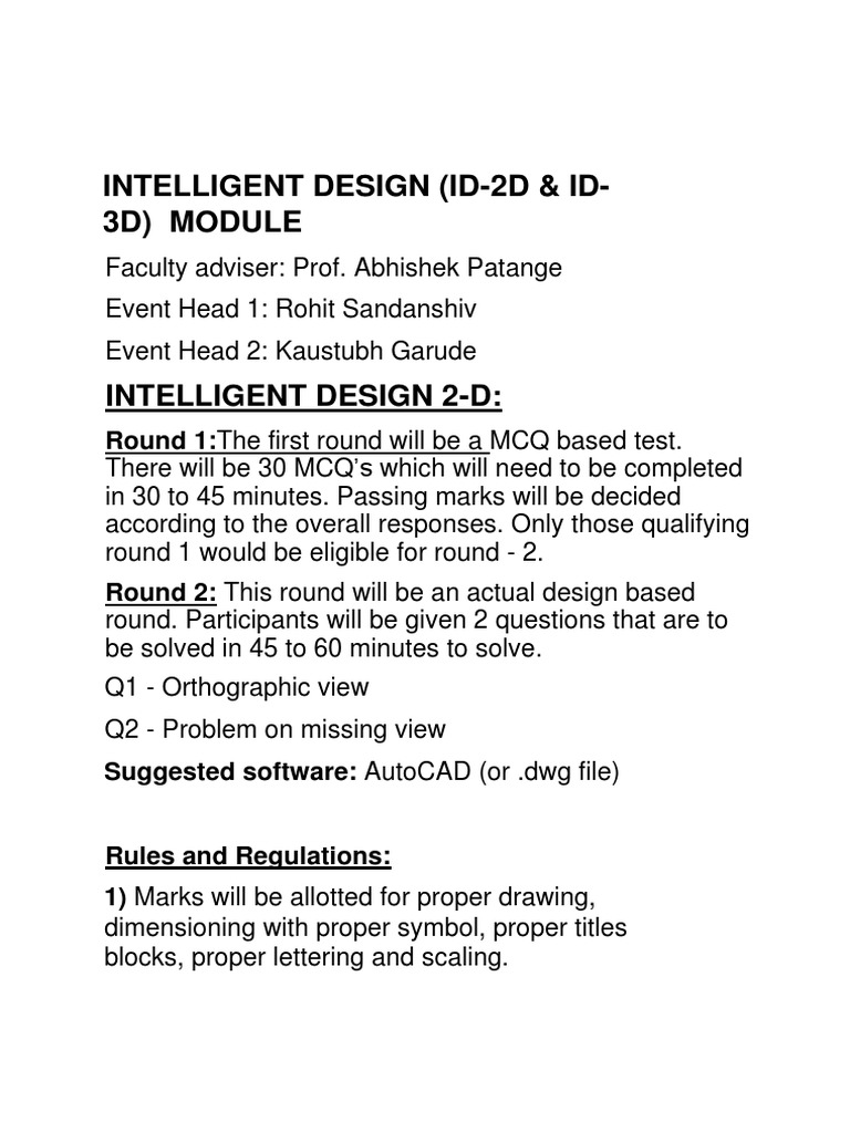 Intelligent Design Competition Details | PDF | Computing | Software