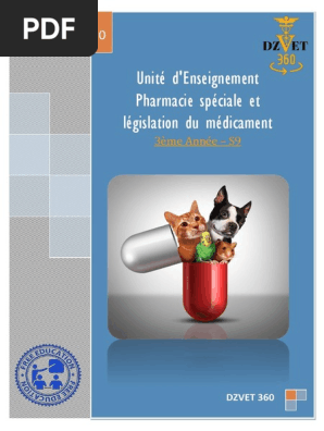 S9 Pharmacie Speciale Et Legislation Du Medicament Dzvet360 Cours Veterinaires Ordonnance Medicale Pharmacie