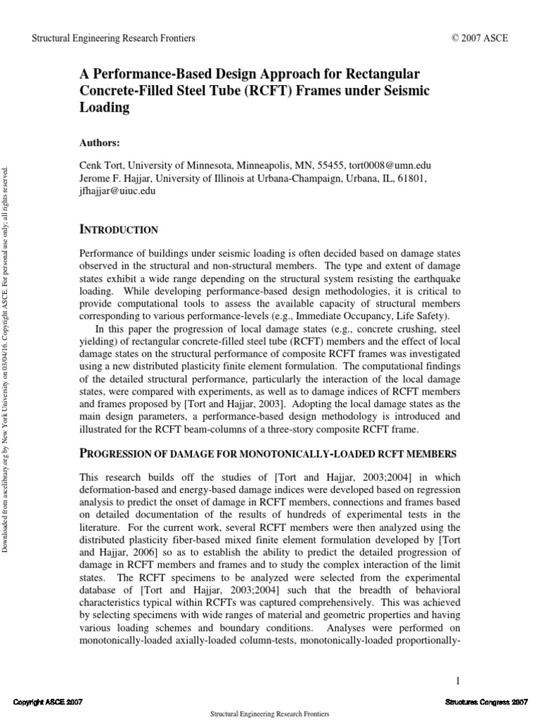 A Performance-Based Design Approach For Rectangular Concrete-Filled ...