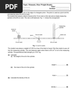 Topic: Moments, Mass Weight Density Name: - Date: - Class: - Section