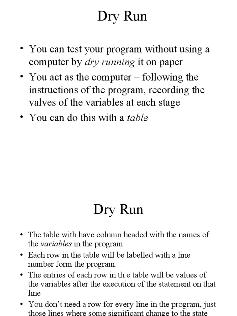 DryRun Steps | PDF | Control Flow | Computing