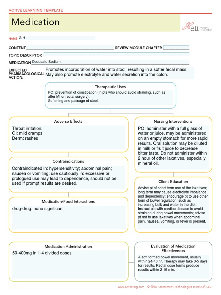 Medication - ALT-Template - Docusate Sodium PDF | PDF ...