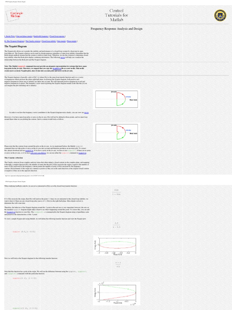 Frequency Response Analysis and Design: The Nyquist Diagram | PDF ...