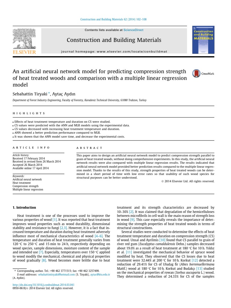 Predicting Wood Strength with ANN | PDF | Artificial Neural Network ...