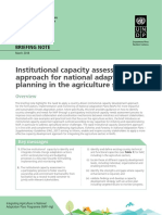 Institutional Capacity Assessment Approach For National Adaptation Planning in The Agriculture Sectors