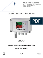 Operating Instructions: AR247 Humidity and Temperature Controller