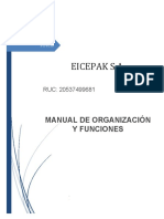 Manual de organización y funciones EICEPAK S.A