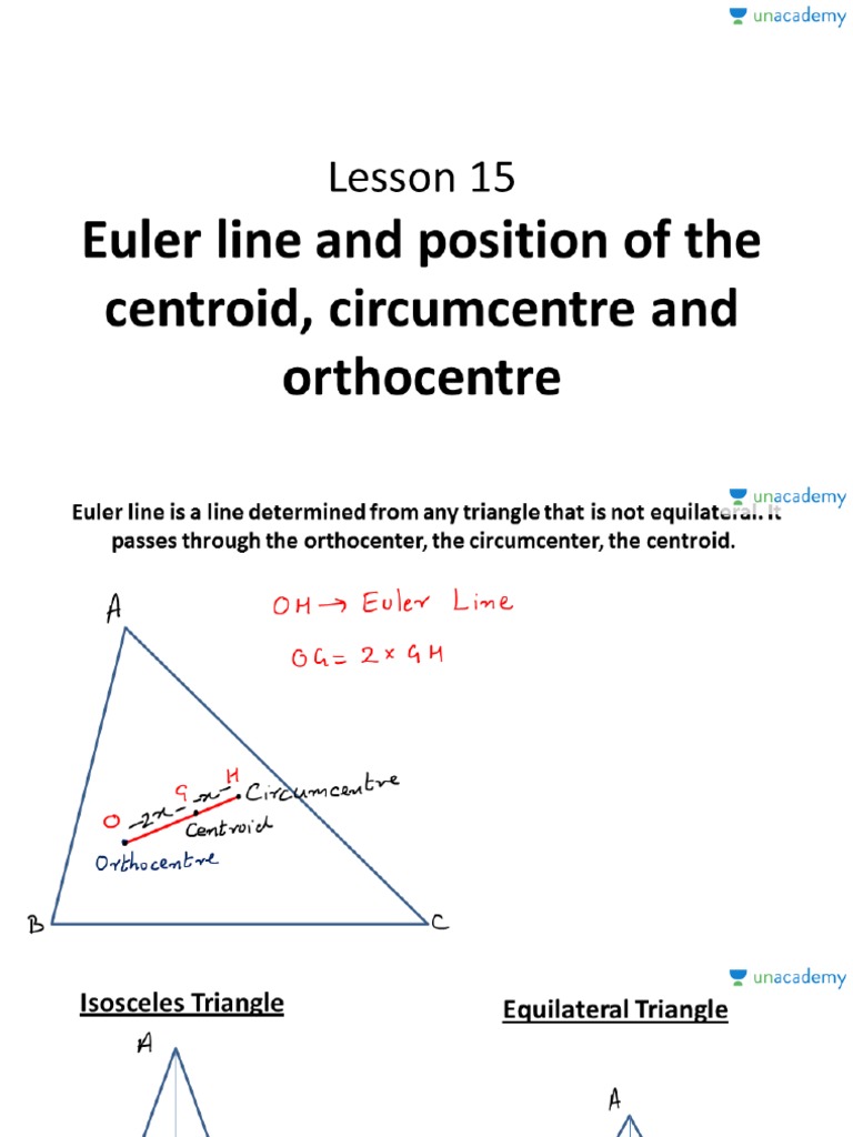 Relationship Between Orthocentre, Centroid and Circumcentre PDF