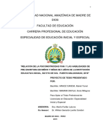 Universidad Nacional Amazónica de Madre de Dios Facultad de Educación Carrera Profesional de Educación Especialidad de Educación Inicial Y Especial