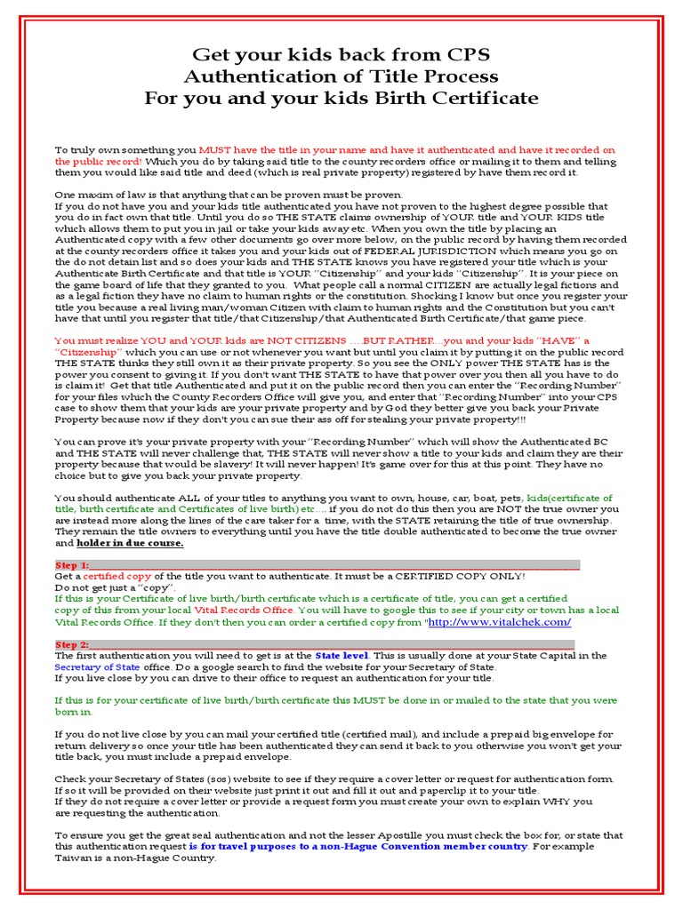 Child Custody PACK PDF Notary Public Mail