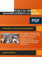 Mga Variable Na Hindi Na Nakaiimpluwensiya Sa Demand