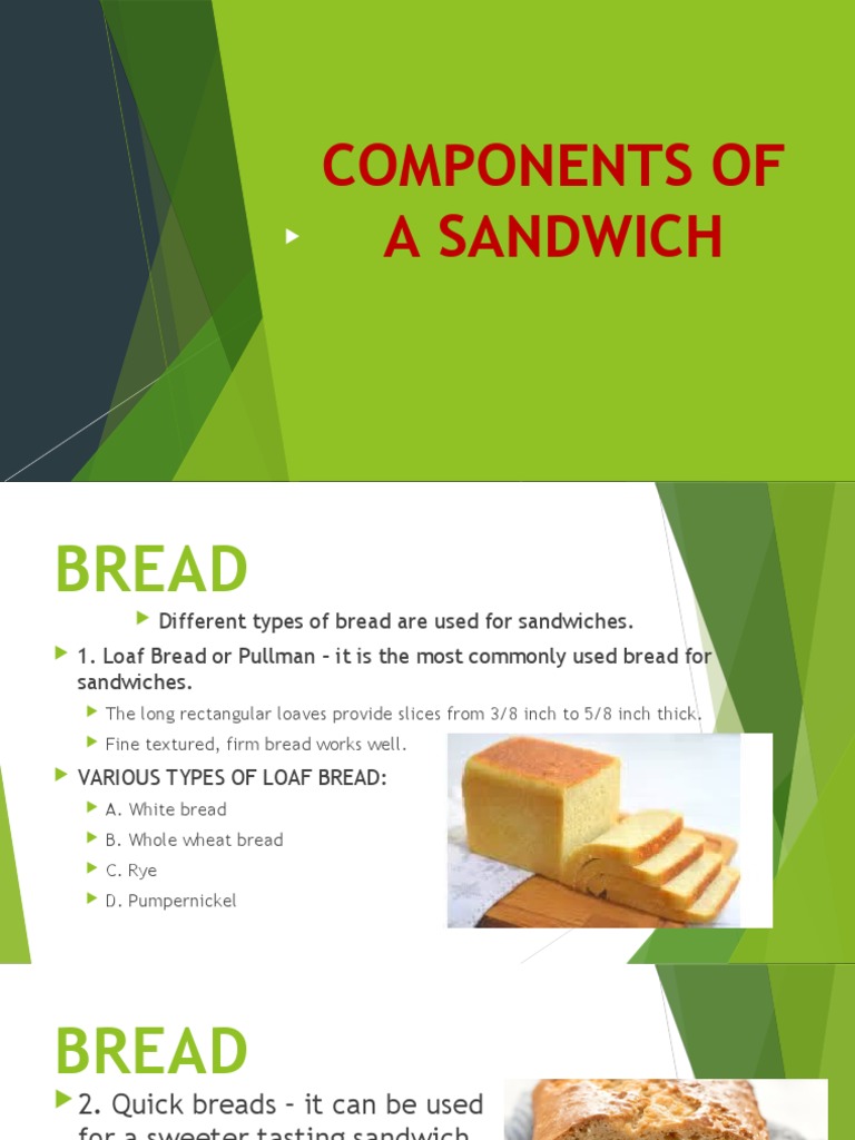 Components of A Sandwich PDF Sandwich Breads