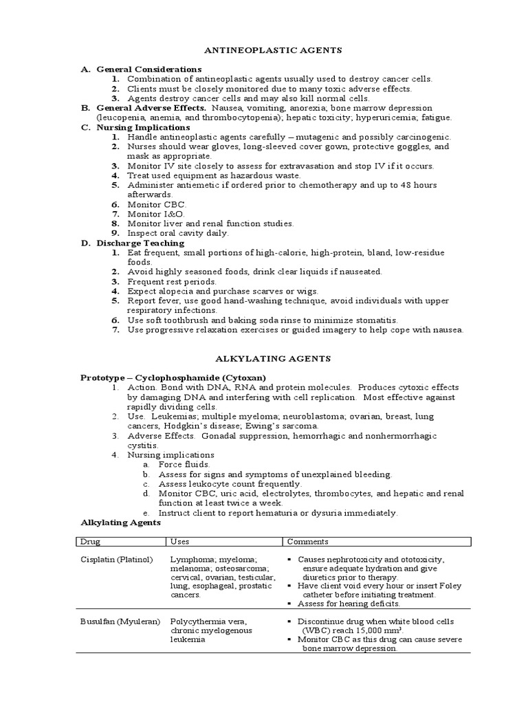 Antineoplastic Agents | PDF | Chemotherapy | Cancer