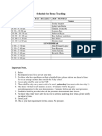 Schedule for student teaching demos under 40 chars