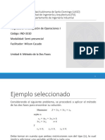 Método de las dos fases para problema de minimización con dos restricciones no negativas